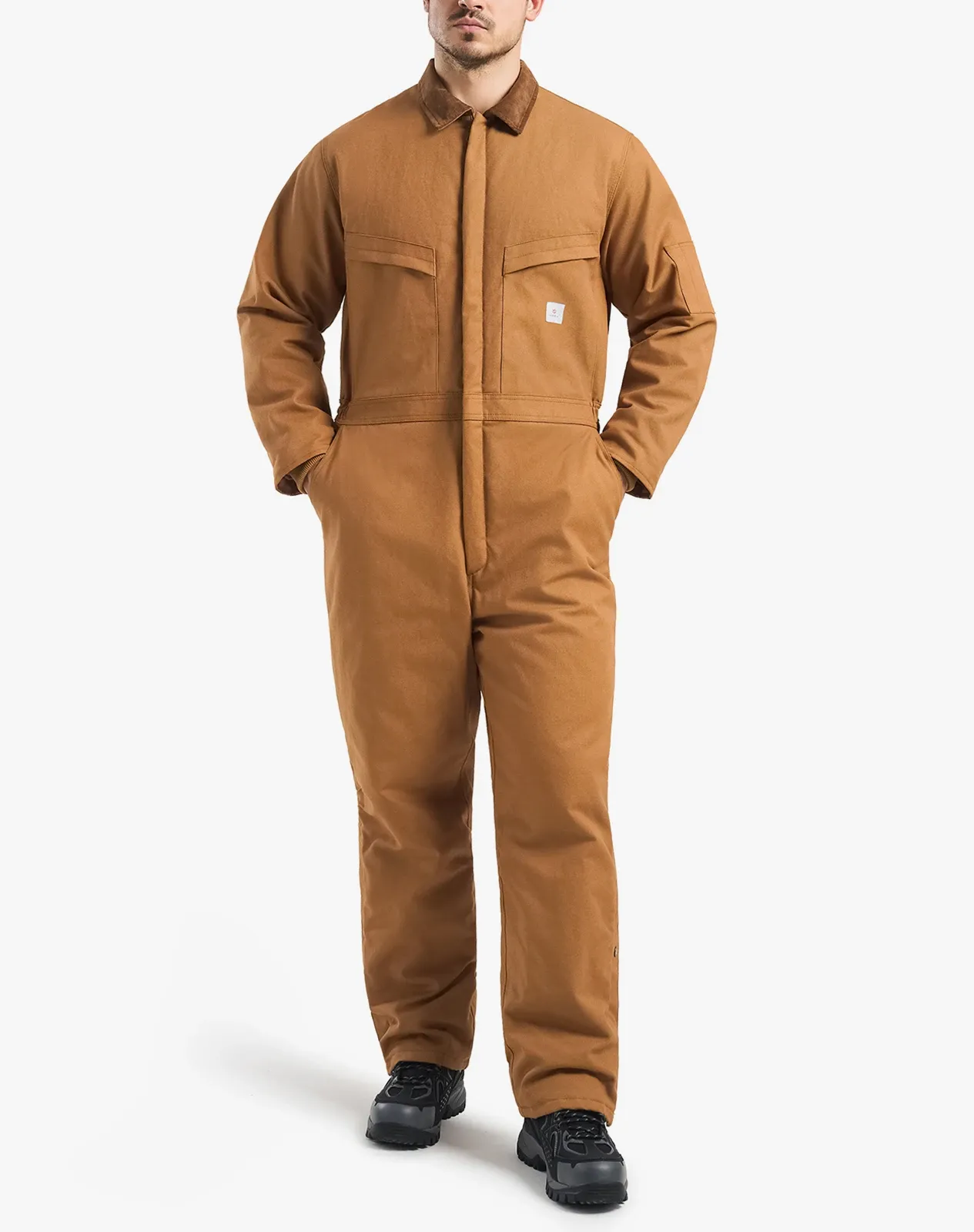 Brown Men's Insulated Fleece-Lined Work Coveralls | HISEA