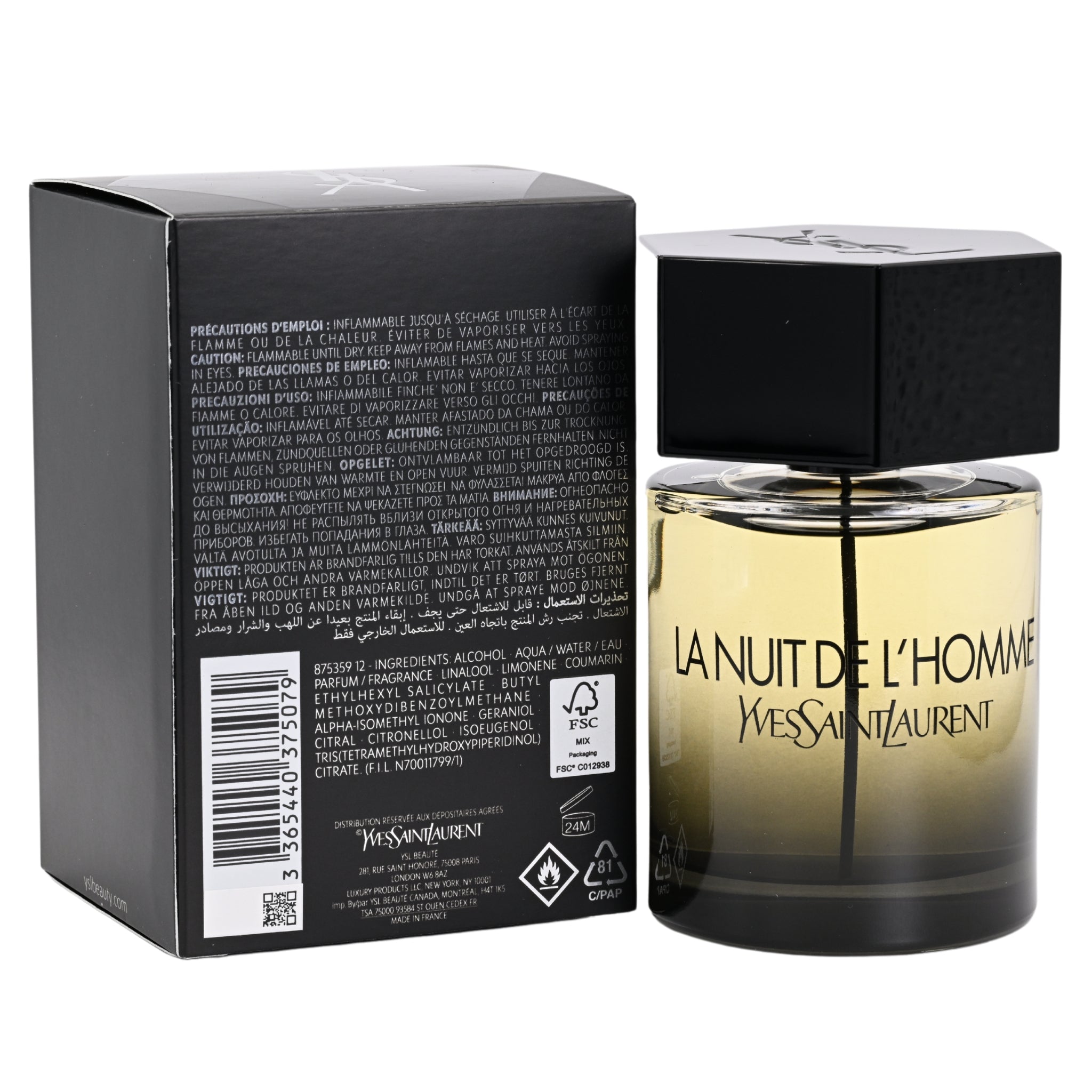 LA NUIT DE L'HOMME by Yves Saint Laurent cologne EDT 3.3 / 3.4 oz New