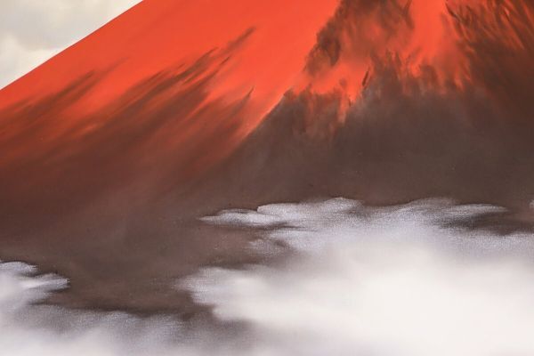 Yahoo!オークション - 真作 北野東湖 日本画「赤富士」画寸 50cm×45.5
