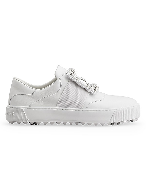 Roger Vivier Viv Golf Embellished-Buckle Slip-On Sneakers | Saks