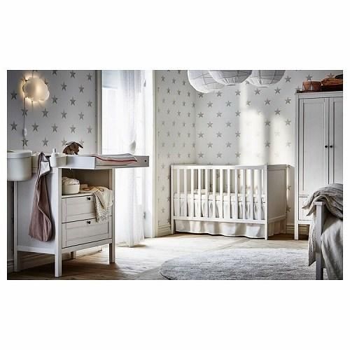 IKEA イケア ベビーベッド ホワイト 白60x120cm big00372156 SUNDVIK