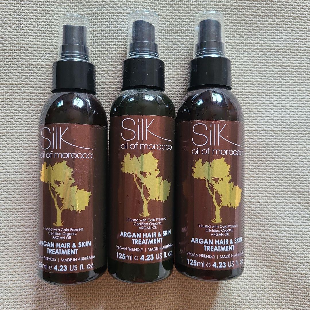 SilkArgan Hair & Skin Treatment 125mL 3本 Essential Hair Growth System Bundle | Silken Sass