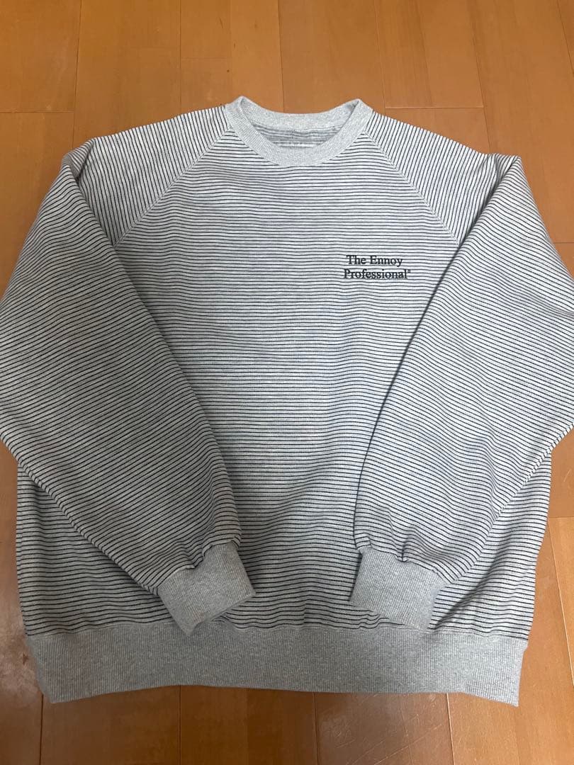 ENNOY BORDER CREW NECK SWEAT XLサイズ グレー Ennoy BORDER CREW NECK SWEAT - メルカリ