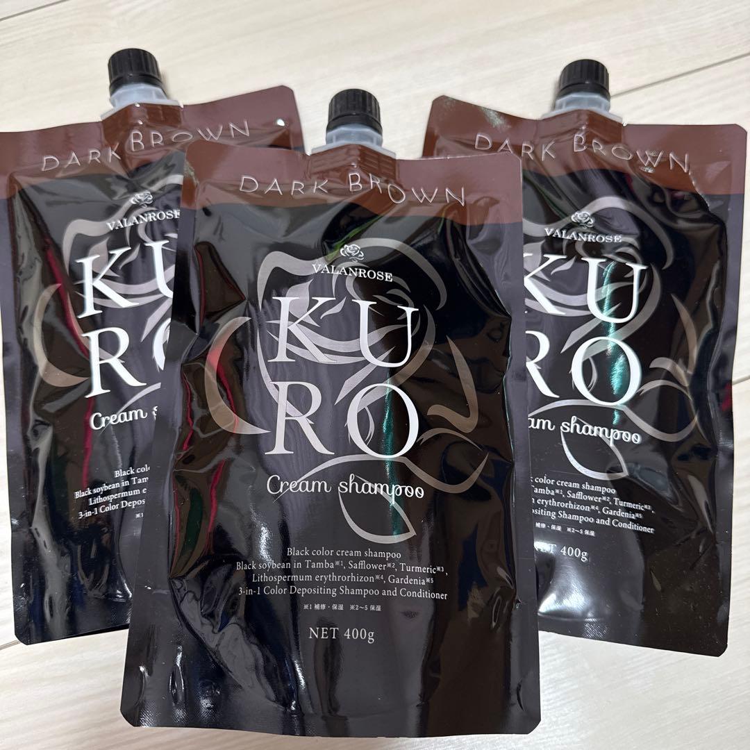 は*ら様 KURO Cream Shampoo ダークブラウン 400g バランローズKURO Cream shampoo ダークブラウン 400g - メルカリ