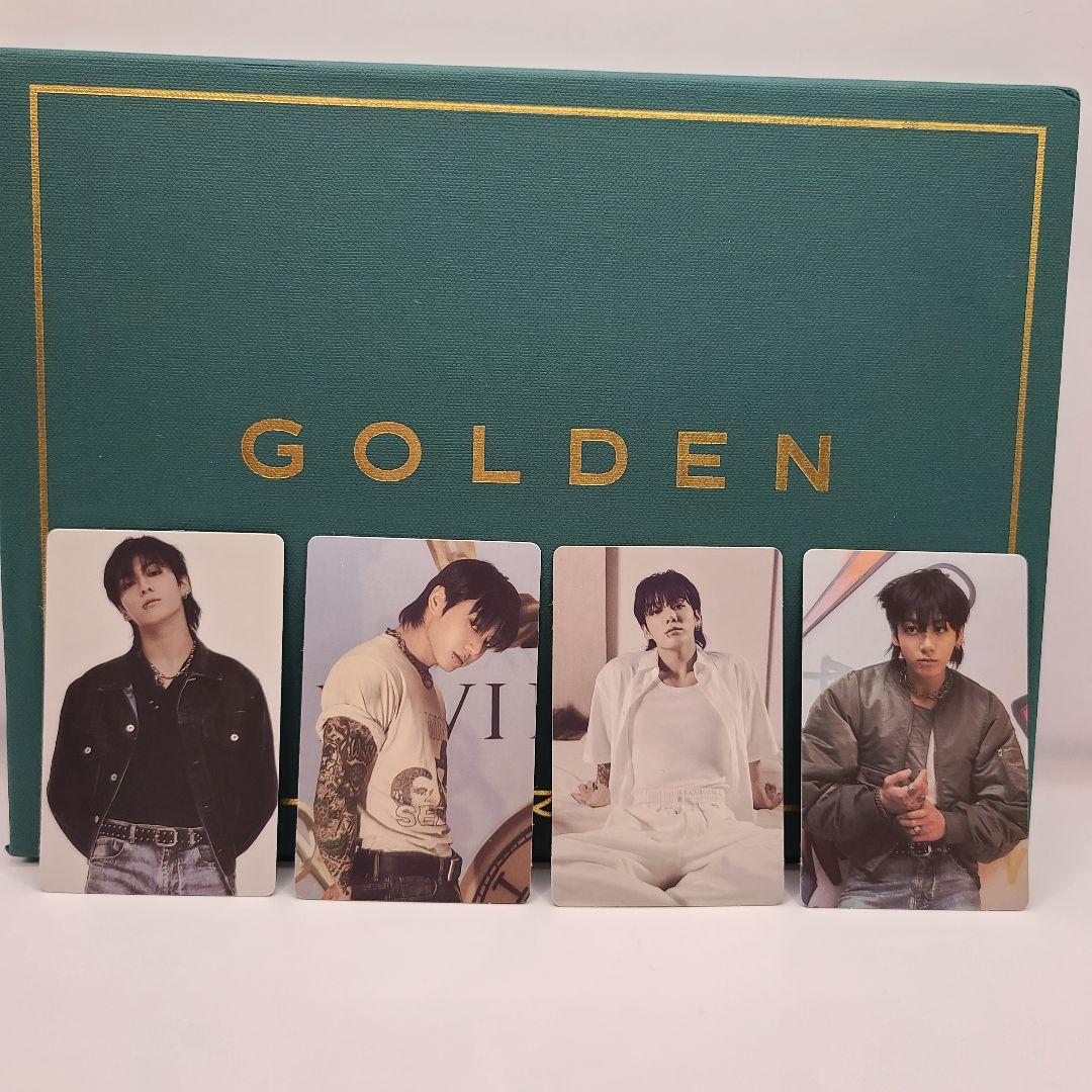 ジョングク GOLDEN US 限定 トレカ 4枚セット weverse BTS JUNGKOOK PC PHOTOCARD WISHLIST TEMPLATES✨ JK - GOLDEN PC