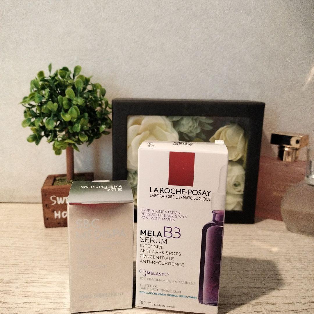 ①SBC MEDIA ホワイトサプリメント　　②MELAB3SERUM SBC湘南美容クリニックオンラインストア