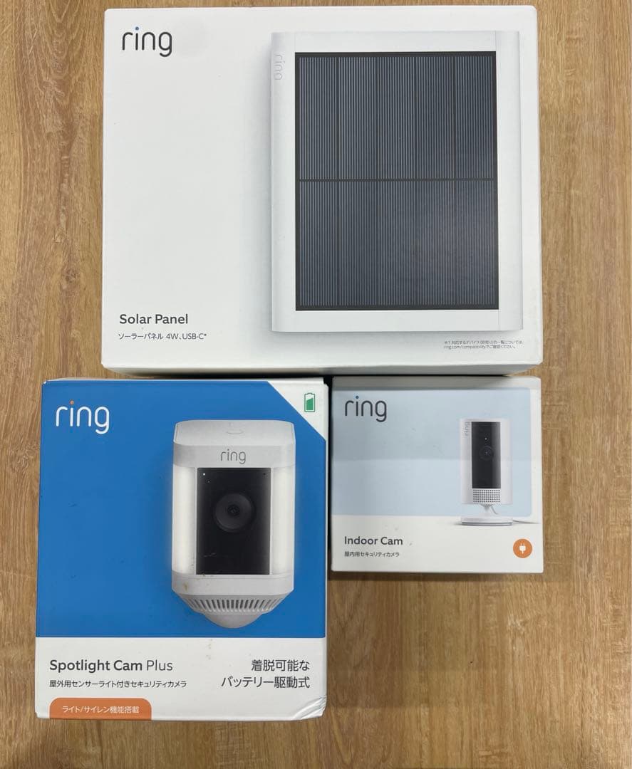 ring 屋外用センサーライト付きセキュリティカメラ　屋内用カメラ　セット Amazon、屋外用センサーライト付きセキュリティカメラ「Spotlight Cam
