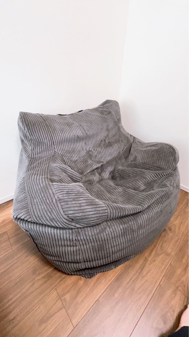 LOOSY グレー ビーズクッション ソファ 大きめ LOOSY 1人掛けビーズソファ Charcoal｜1人用ソファ おしゃれ